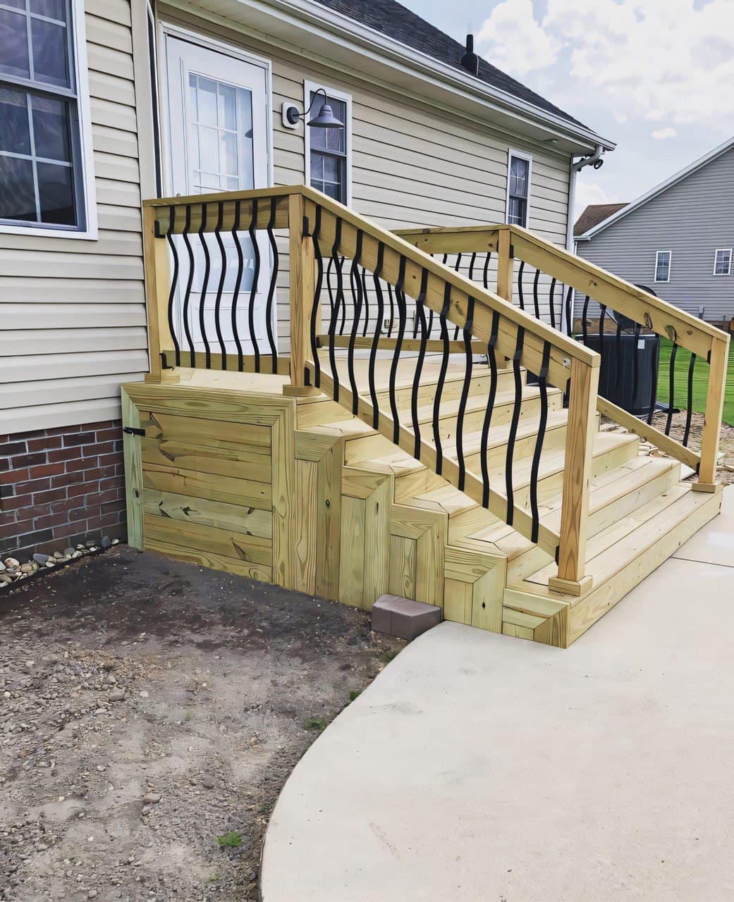 Outdoor Custom Newels and Stairs in Knoxville, TN by Rahimi Custom Construction