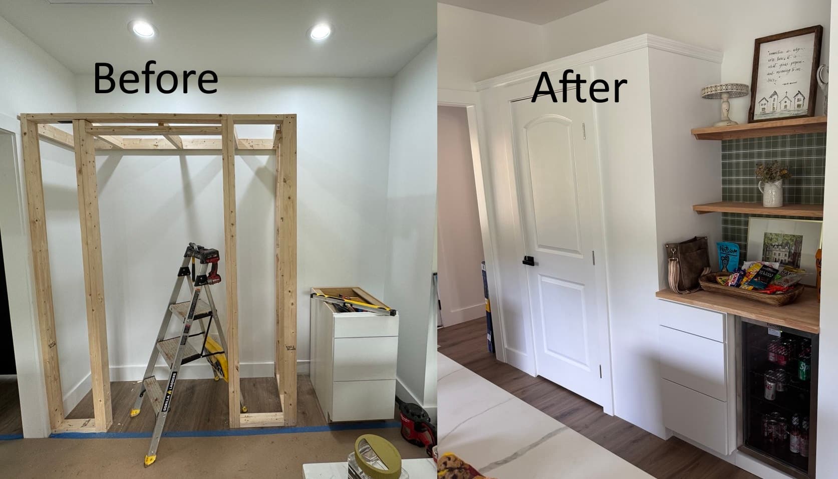 Custom built closet with a drink station in Knoxville, TN by Rahimi Custom Construction