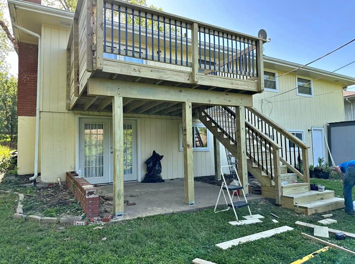 New back porch deck build by Rahimi Custom Construction in Knoxville, TN
